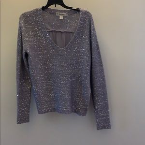 Decree Sequin‎ Sweater Juniors Small Gray Sequin
